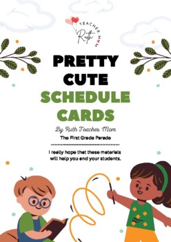 Preview of Daily Classroom Schedule Cards & Clocks Visual Schedule Chart Decor