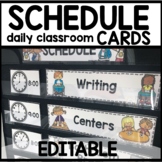 Daily Classroom Schedule Cards Editable | Classroom Daily 