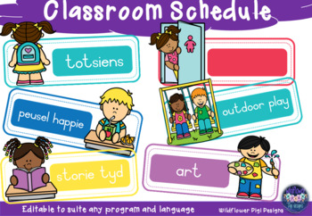 Preview of Daily Classroom Schedule Editable with pictures