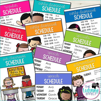 Schedule Signs | Editable by The Learning Effect | TpT