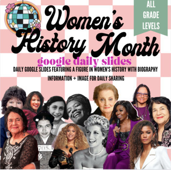 Preview of Daily Classroom Slide for Agenda/Planner + Homework | Women's History Month