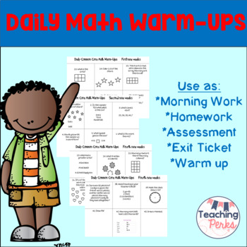 Preview of 1st, 2nd & 3rd Grade Math Spiral Review Math Warm Ups for Daily Math Review