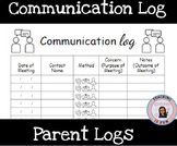 Parent Communication Log & Behavior Log Back to School