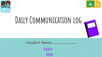 Preview of Daily Communication Log to Parents