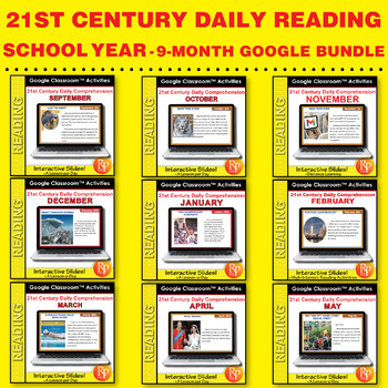 Preview of Reading Comprehension Passages and Questions Entire School Year Digital Resource
