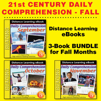 Preview of 21st Century FALL DAILY COMPREHENSION: (September - November) Reading Activities