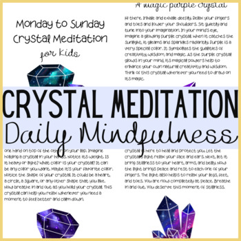 Preview of Daily Crystal Mindfulness Meditation Scripts for Social Emotional Learning