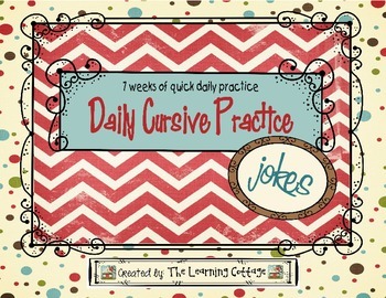 Preview of Daily Cursive Practice-Jokes
