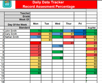 Preview of Daily Data Tracker