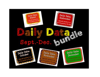 Preview of Daily Data and Question of the Week Bundle- August to December