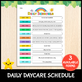 Daily Daycare Schedule Form | Activities Planner For Child