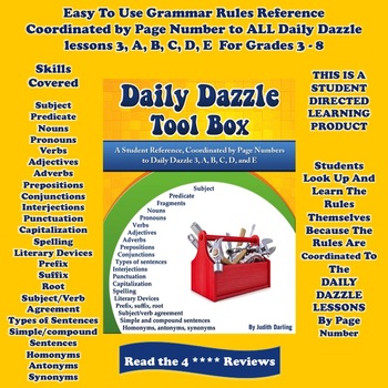 Preview of GRAMMAR RULES - Grades 3 - 8  DAILY DAZZLE TOOL BOX -