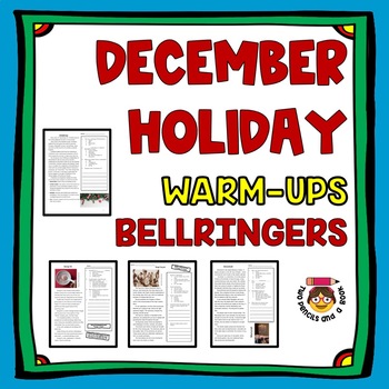 Preview of Daily December Warm-Ups/Bell Ringers Christmas, Hanukkah & More