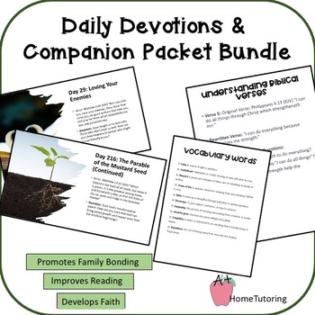 Preview of Daily Devotionals for Children & Companion Packet Bundle