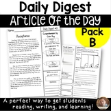 Daily Digest: Article of the Day for Grades 3/4- Pack B