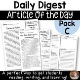 Daily Digest: Article of the Day for Grades 3-5- Pack C