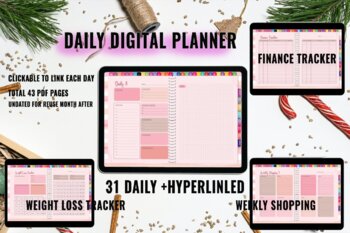 Preview of Daily Digital Planner With hyperlinks for easy access to organize