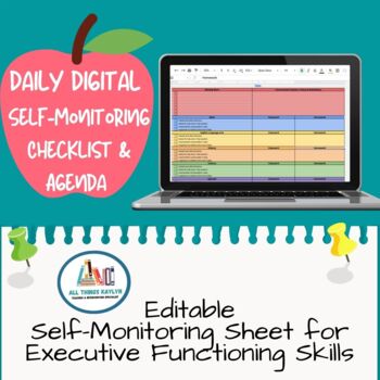 Preview of Daily Digital Self-Monitoring Checklist & Agenda 
