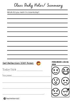 Daily Do Now/ Social Emotional Check In and Out/ Exit Ticket by ...