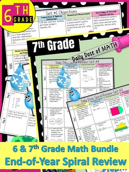 Preview of Daily Dose Spiral Review | 6th Grade & 7th Grade Bundle | STAAR Test Prep