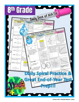 Preview of Daily Dose of 8th Grade Math Spiral Review | EOY Test Prep | STAAR 2024