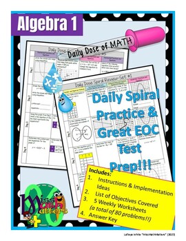 Preview of Daily Dose of Algebra 1 Spiral Review | EOC Test Prep | STAAR 2024 Test Prep