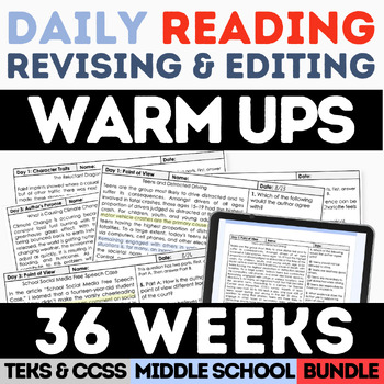 Preview of STAAR Practice Reading Revising & Editing ELA Daily Warm Up Do Now Bell Ringer