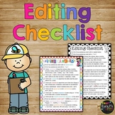 Editing Checklist for Writing l First Grade l Second Grade