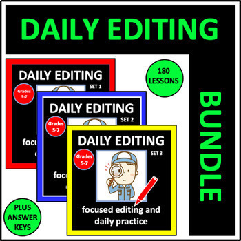 Preview of Daily Editing Bundle - editing practice for Grades 5-7
