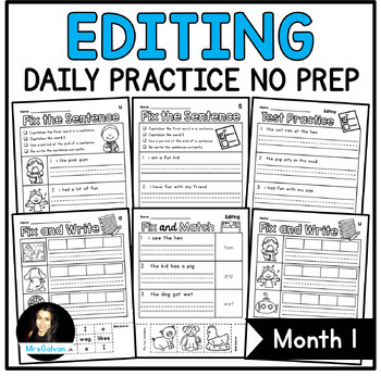 Preview of Daily Editing Practice NO PREP Month 1