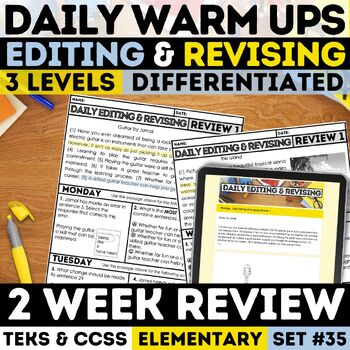 Preview of STAAR Practice Daily Editing & Revising Warm Up 2 Week Review for Differentiated