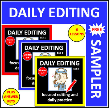 Preview of Daily Editing Sampler - editing practice for Grades 5-7