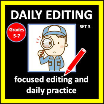 Preview of Daily Editing Set 3 - editing practice for Grade 5-7