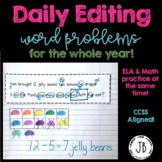 Daily Editing Word Problems for the Entire Year  {Common Core}