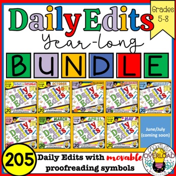 Preview of Daily Edits BUNDLE: Digital Proofreading Exercises for the entire school year