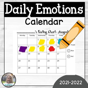 Preview of Daily Emotions Chart Calendar