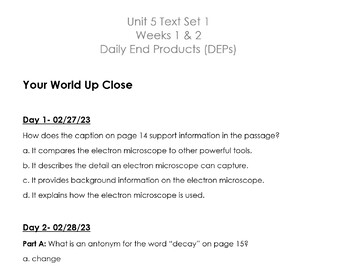 Preview of Daily End Products (DEPs) McGraw Hill - Grade 4 - Unit 5 Weeks 1 and 2