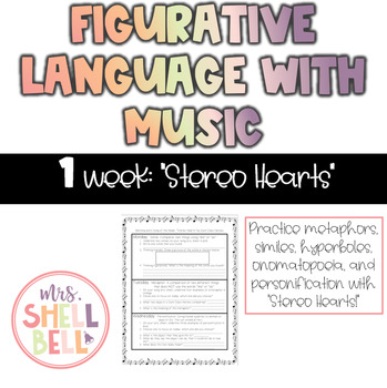Preview of Daily Figurative Language Practice with "Stereo Hearts" by: Gym Class Heroes