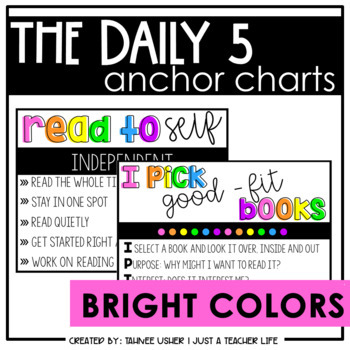 Preview of Daily Five Anchor Charts | Brights