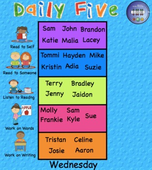Preview of Daily Five Assignments Interactive Smartboard 12 Pages