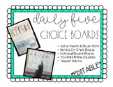Daily Five Choice Board