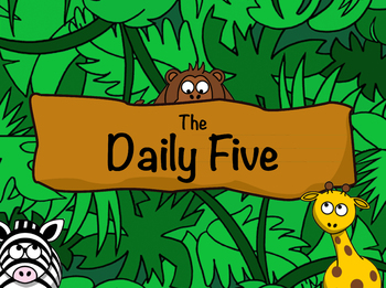 Preview of Daily Five Poster / Safari Jungle Animal / Elementary Classroom Decorations