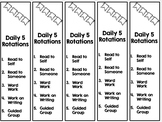 Daily Five Rotation Bookmarks EDITABLE