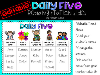 Preview of Daily Five Rotation Slide Show EDITABLE