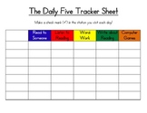 Daily Five Tracker Sheet