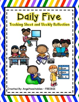 Preview of Daily Five Tracking Sheet and Weekly Reflection FREEBIE!