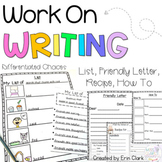 Work on Writing Center Choices