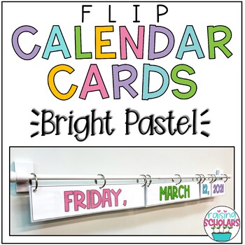 Preview of Daily Flip Calendar Cards Pocket Chart 2021-2031 | English & Spanish