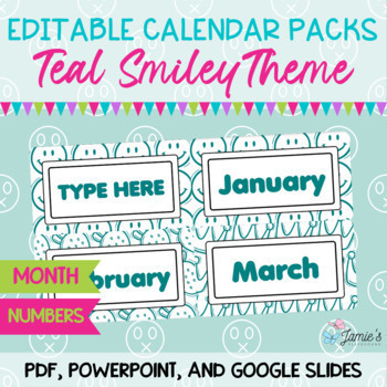 Preview of Daily Flip Calendar Pocket Chart Cards | Editable Smiley Calendar Display