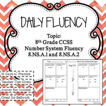 Preview of Daily Fluency: 8th Grade Number System